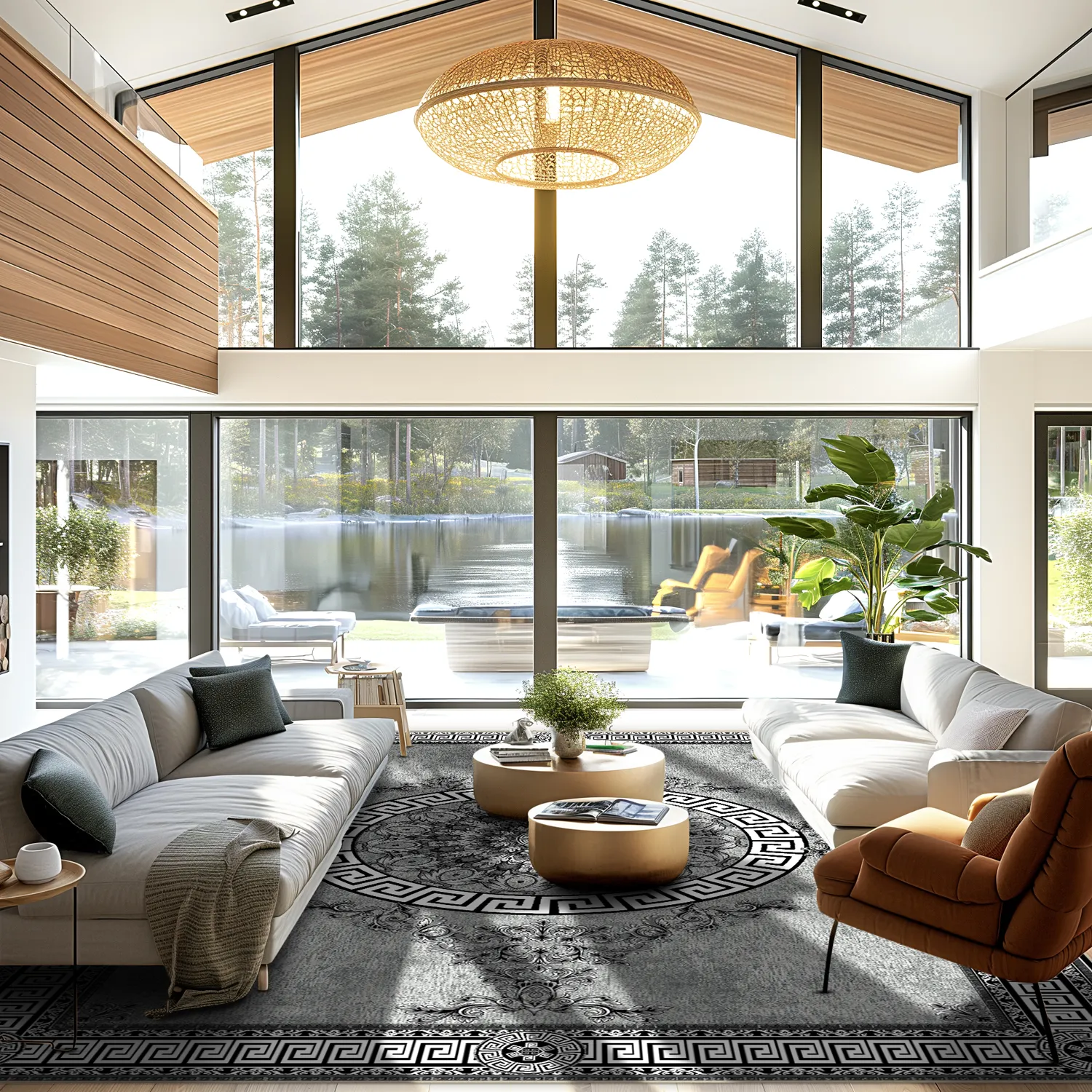 Tapete Wilton - Amer (preto/branco)