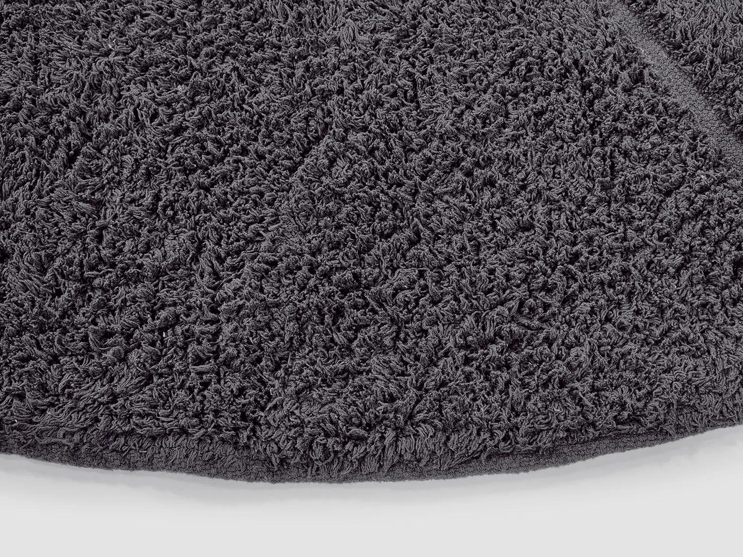 Tapete redondo - Andrea Natural Cotton Shaggy (preto)