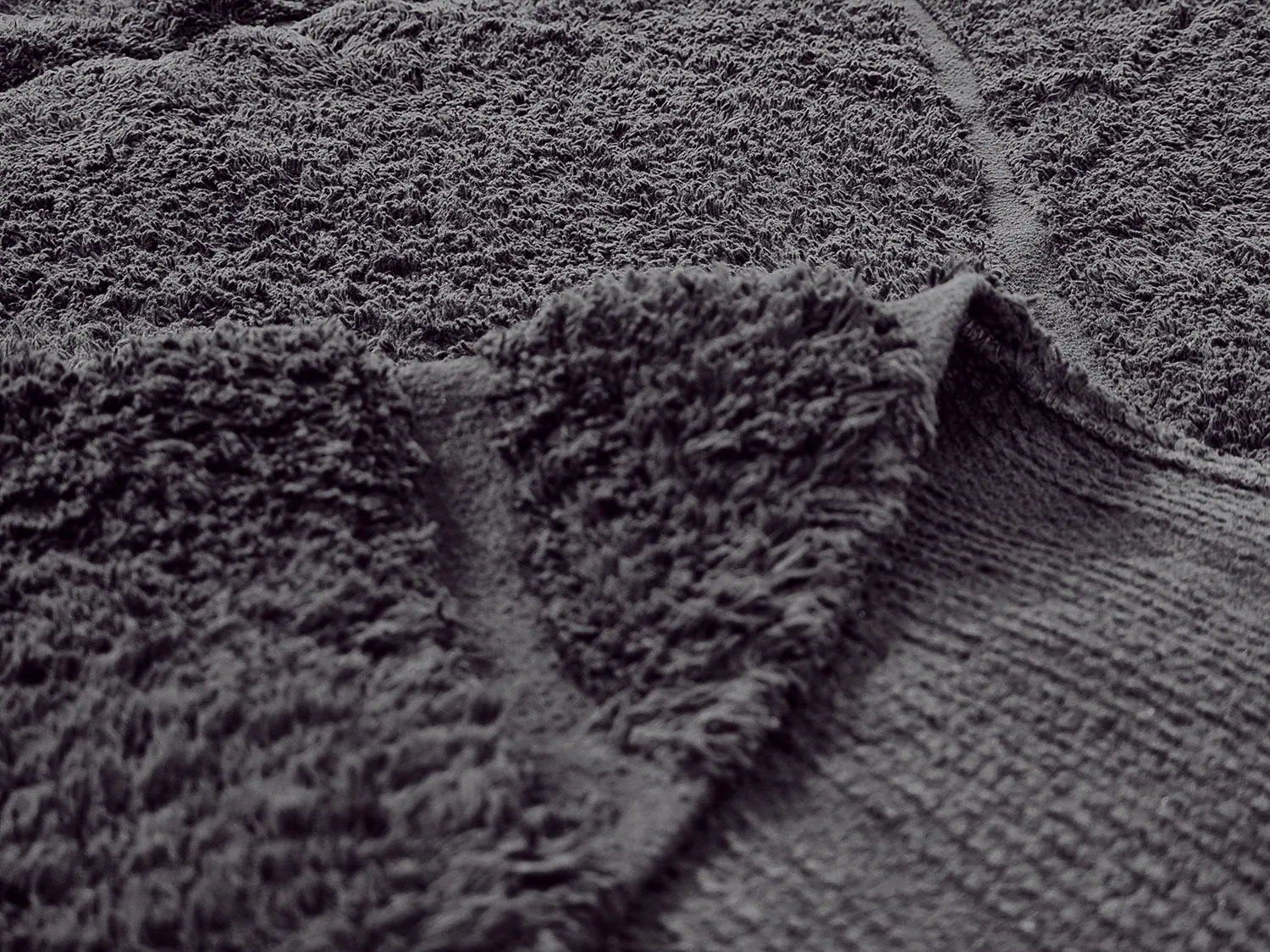 Tapete redondo - Andrea Natural Cotton Shaggy (preto)