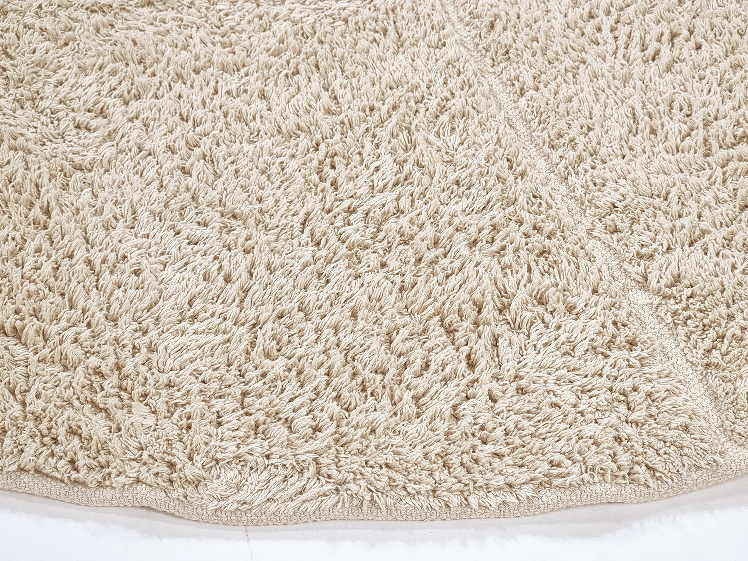 Tapete redondo - Andrea Natural Cotton Shaggy (bege)