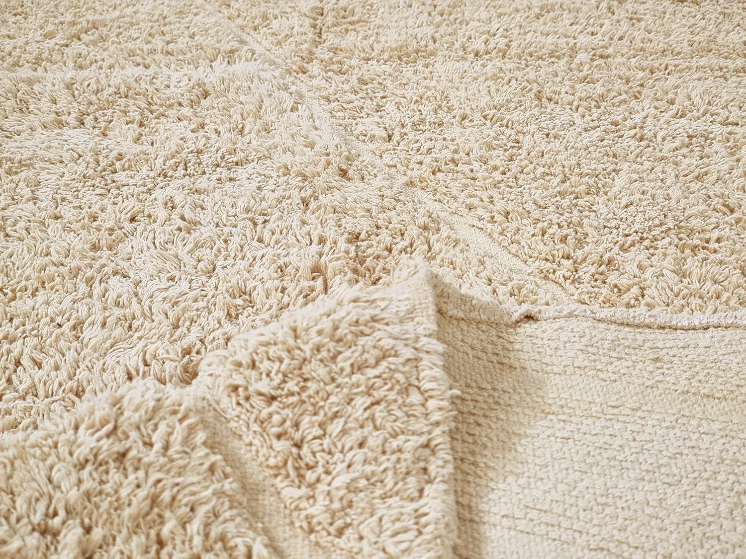 Tapete redondo - Andrea Natural Cotton Shaggy (bege)