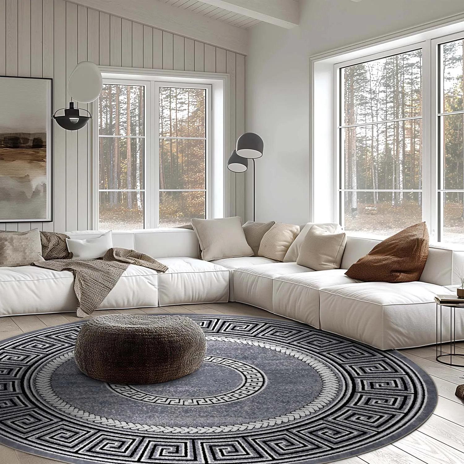 Tapete redondo - Ankara Versace (cinza)