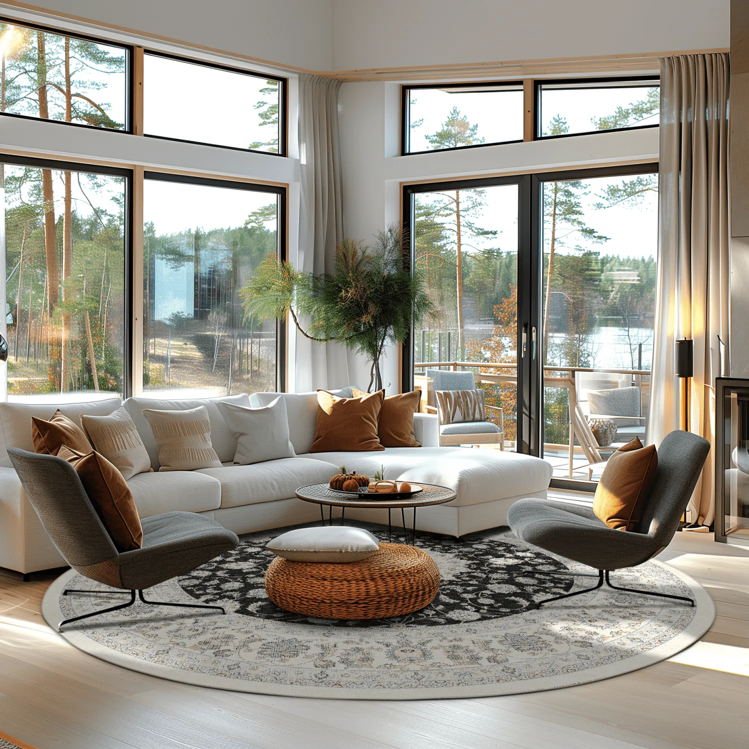 Tapete redondo - Arabella (preto)