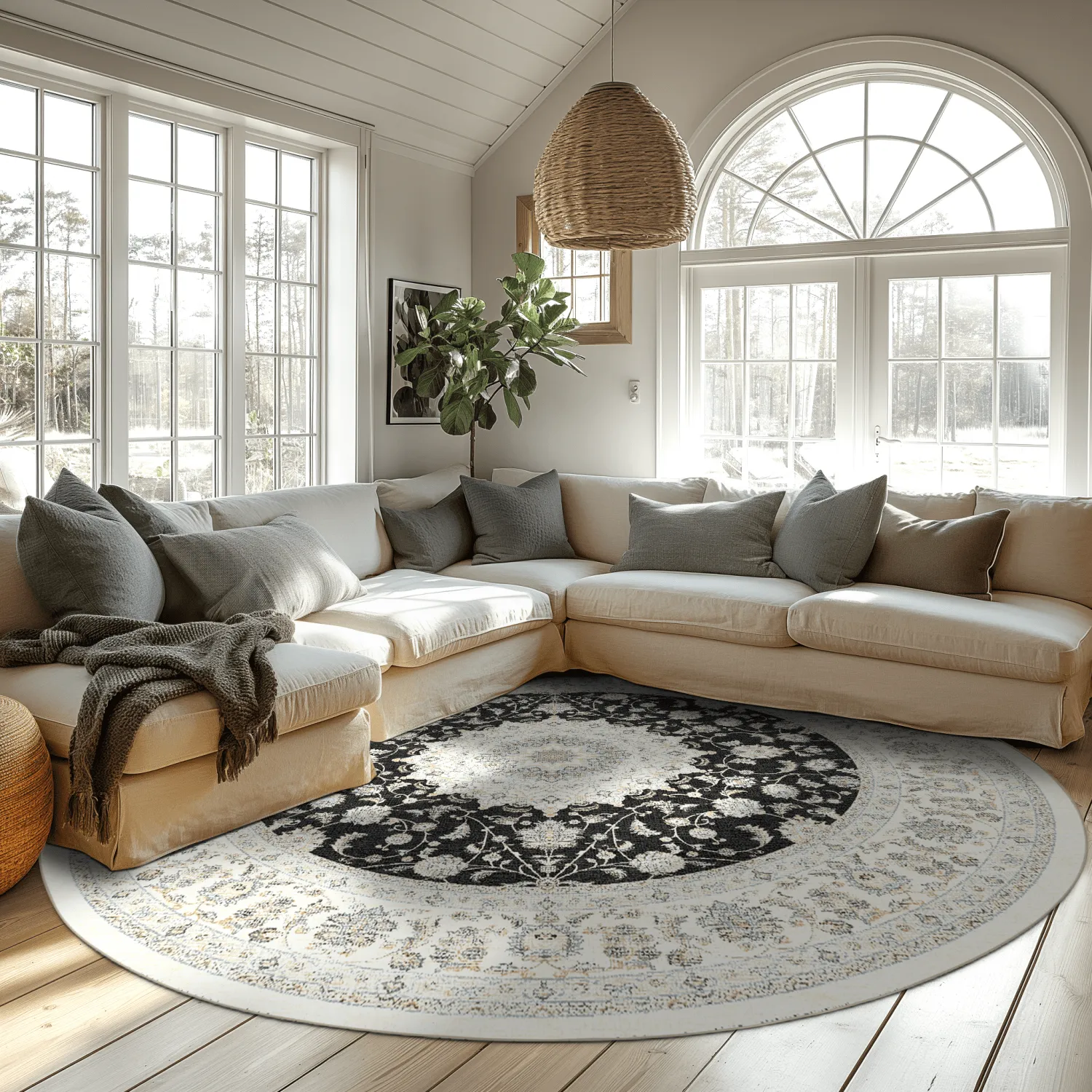 Tapete redondo - Arabella (preto)