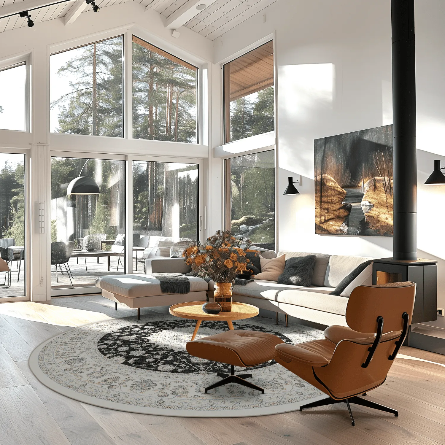 Tapete redondo - Arabella (preto)