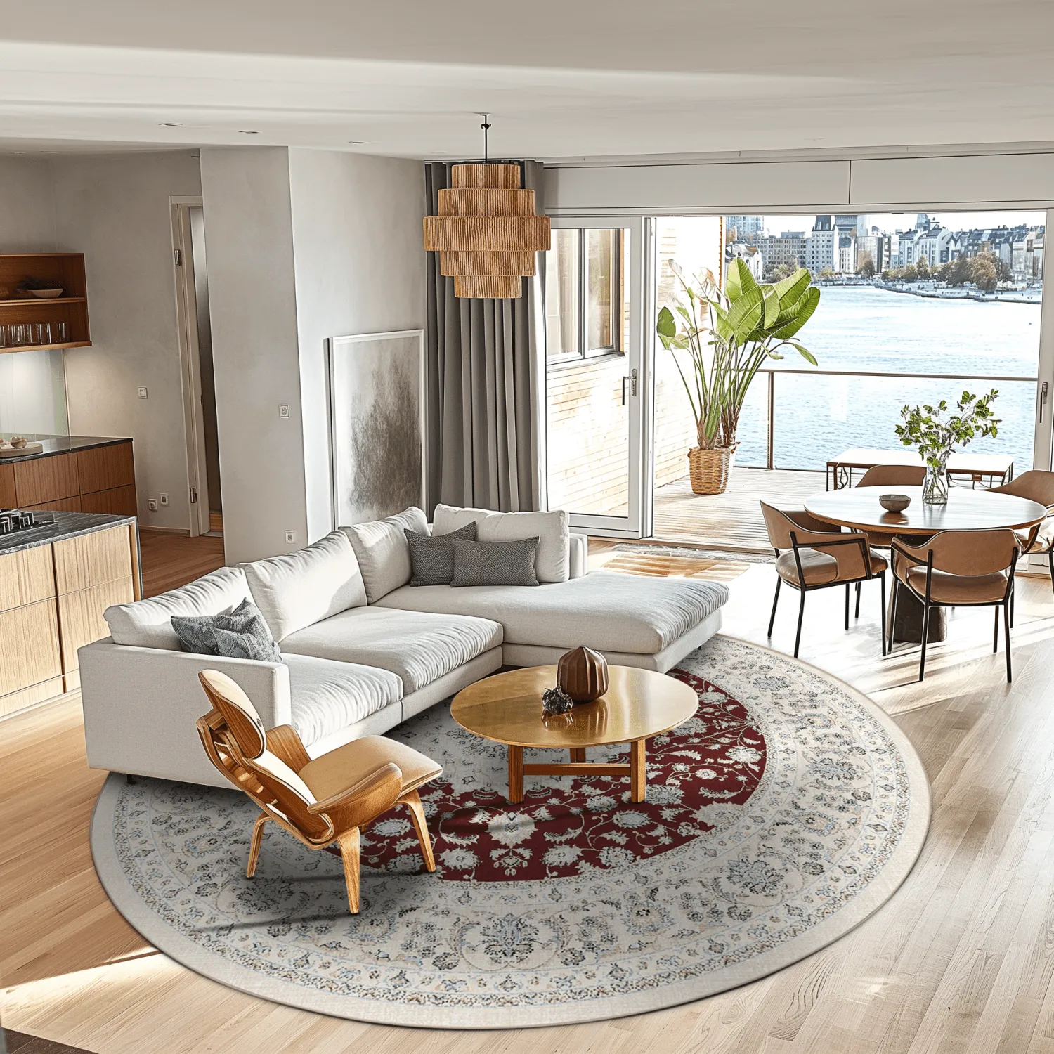 Tapete redondo - Arabella (bordô)