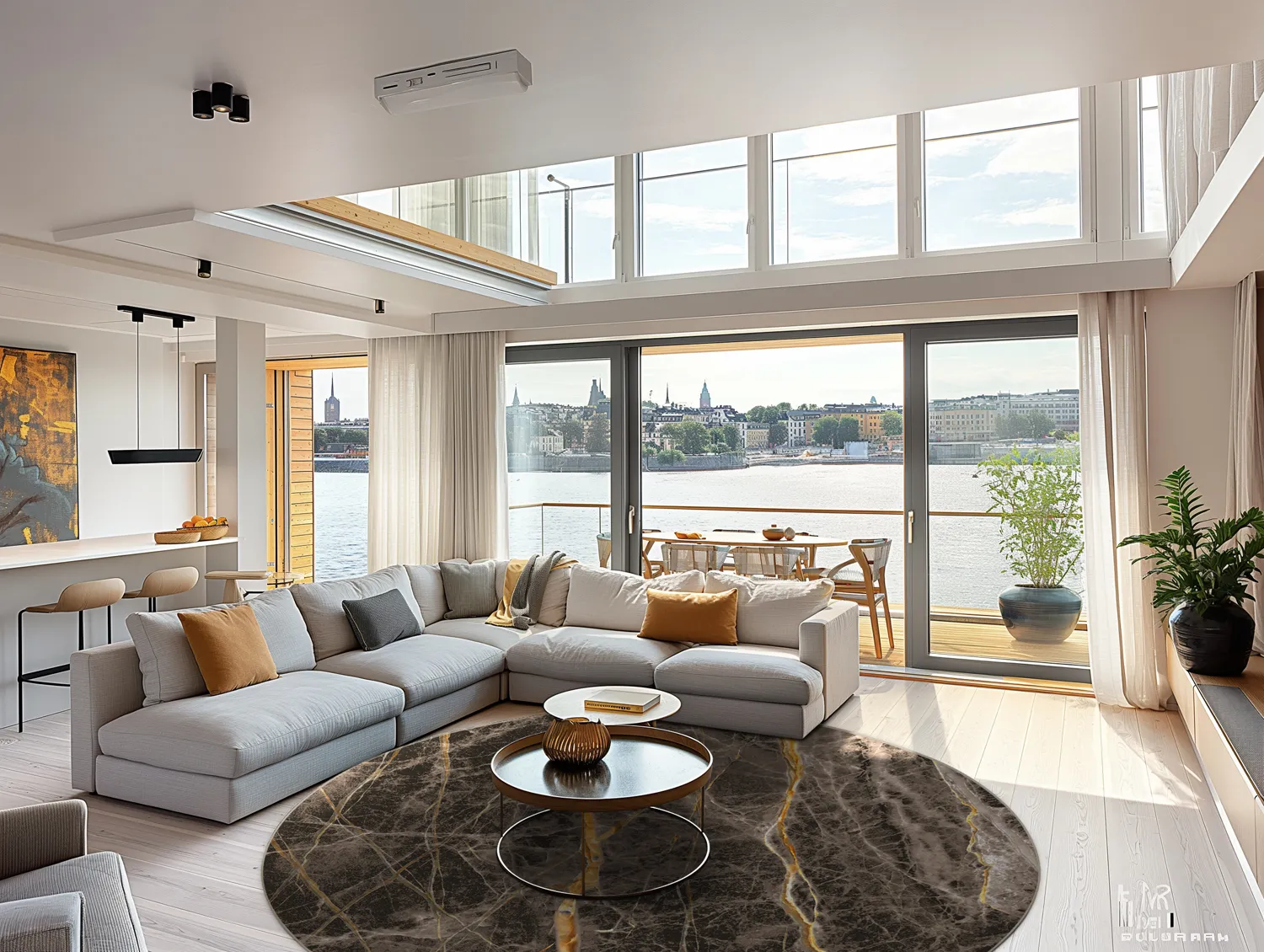 Tapete redondo - Aris (preto/dourado)