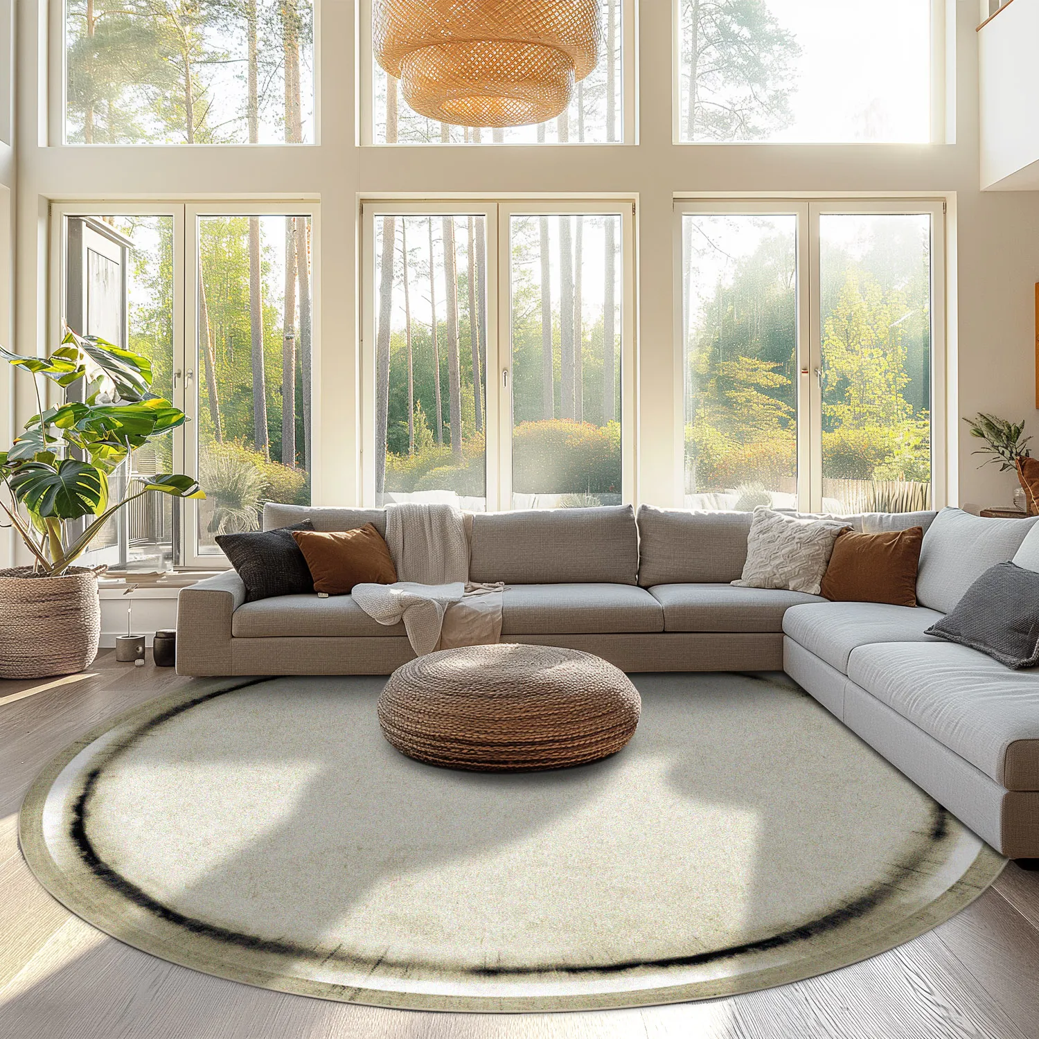 Tapete redondo - Arriate (bege/cinza)