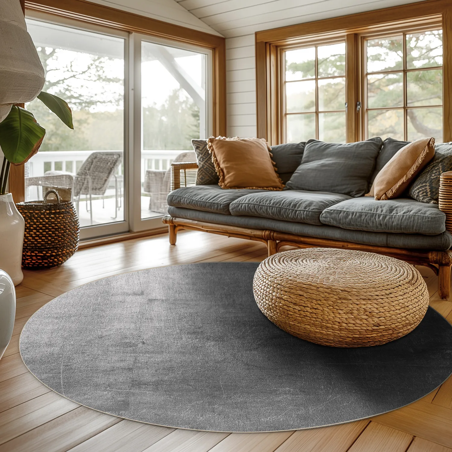 Tapete redondo - Artena (cinza)