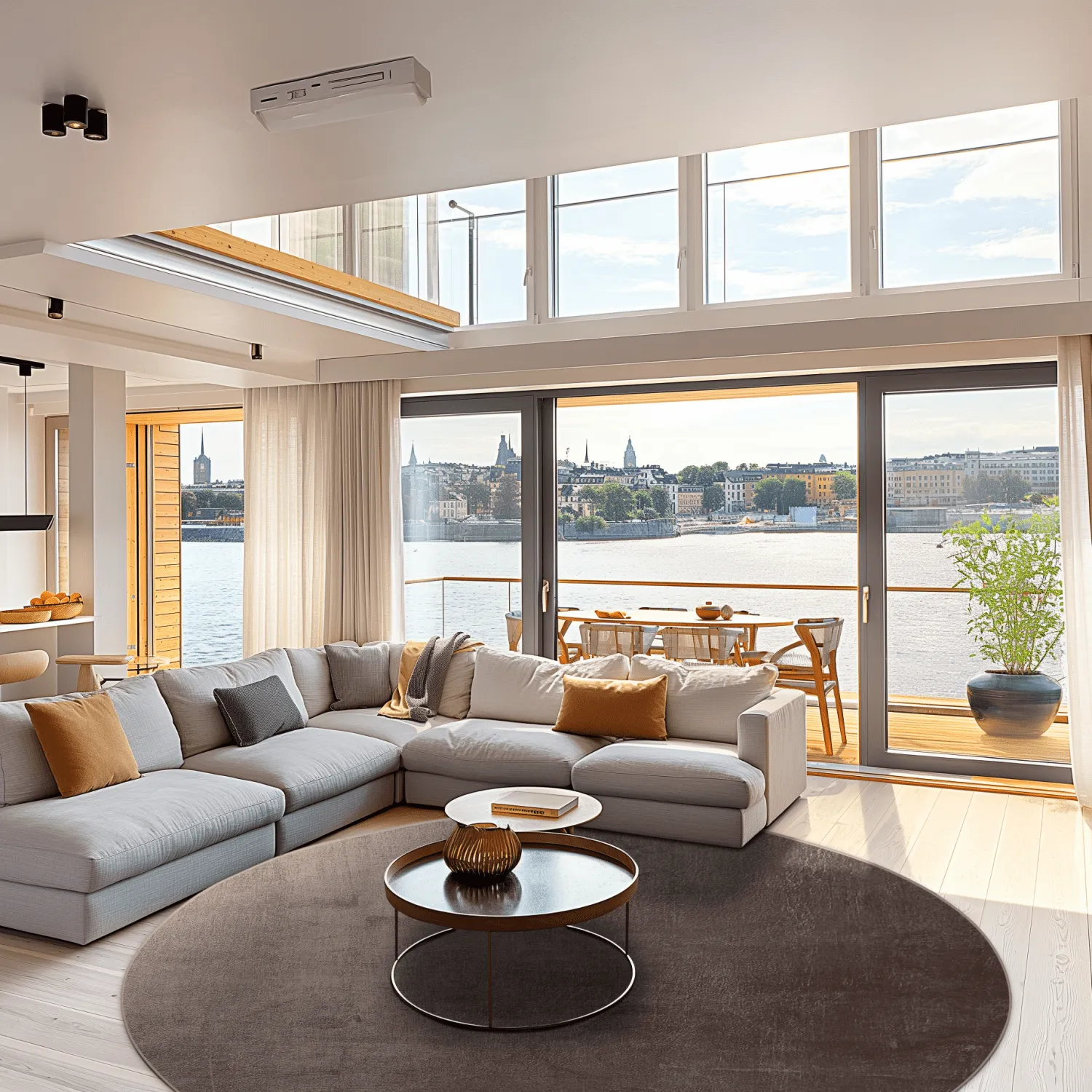 Tapete redondo - Artena (cinza/marrom)