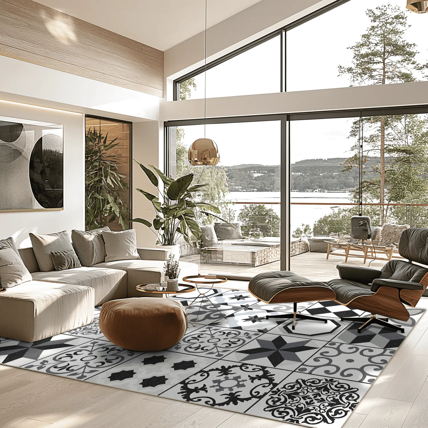 Tapete Wilton - Avent (bege/preto)