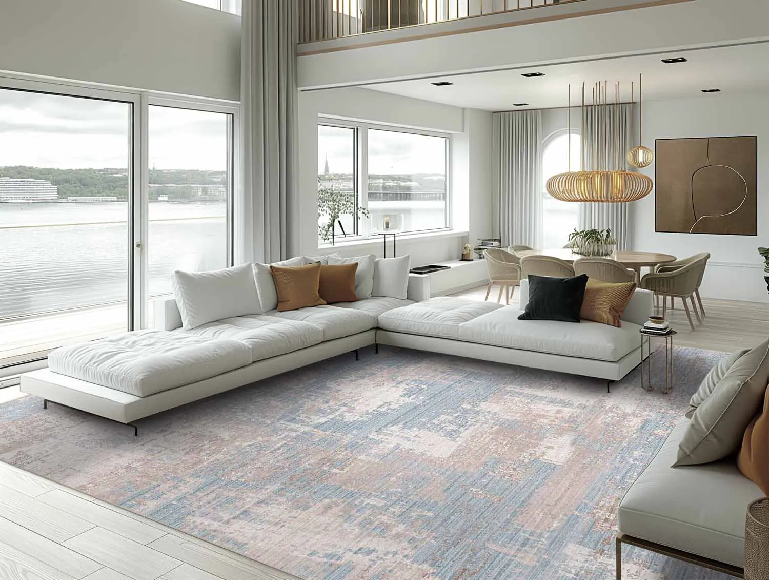 Tapete Wilton - Bardia (azul/cinza)