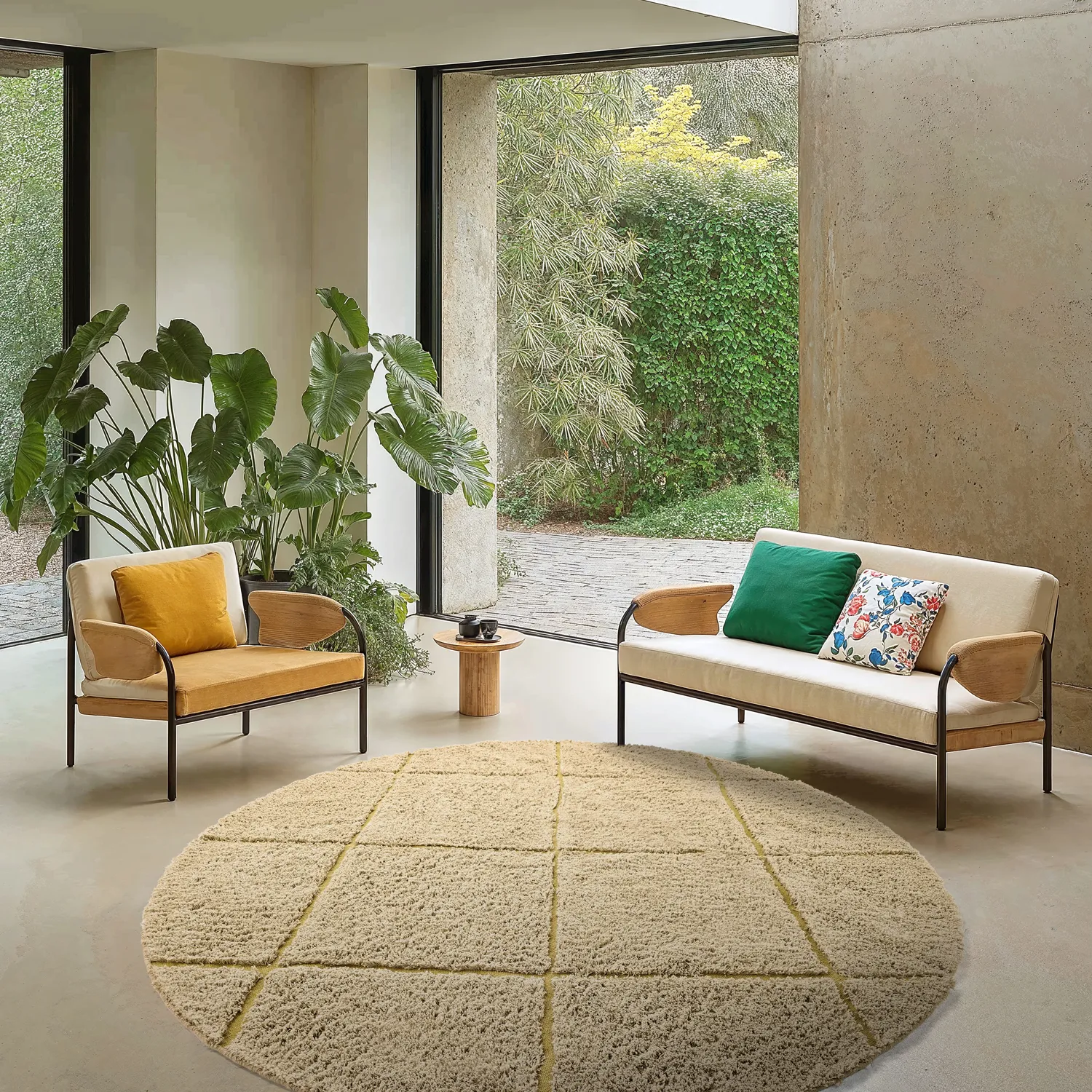 Tapete redondo - Bellevue Natural Cotton Shaggy (bež/rjava)