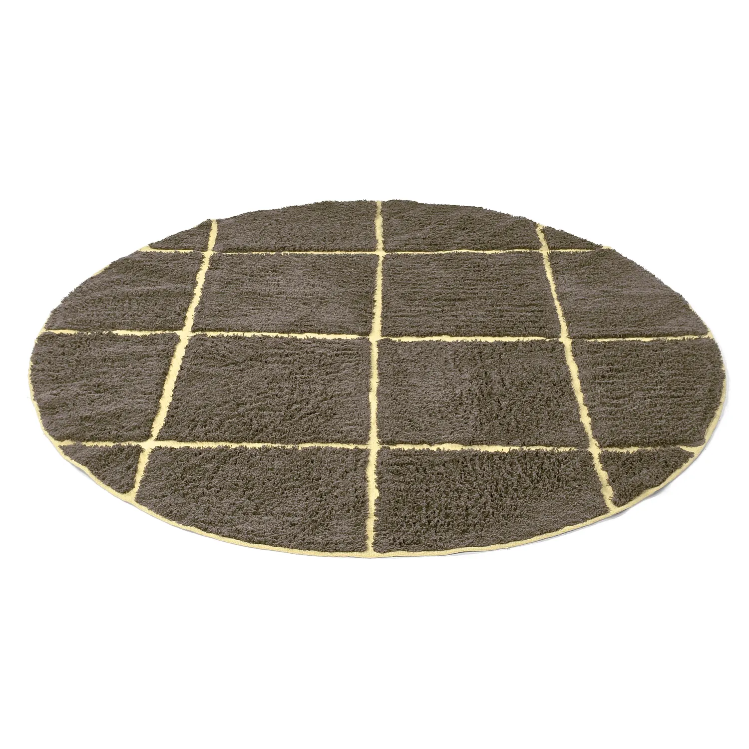 Tapete redondo - Bellevue Natural Cotton Shaggy (rjava/rumena)