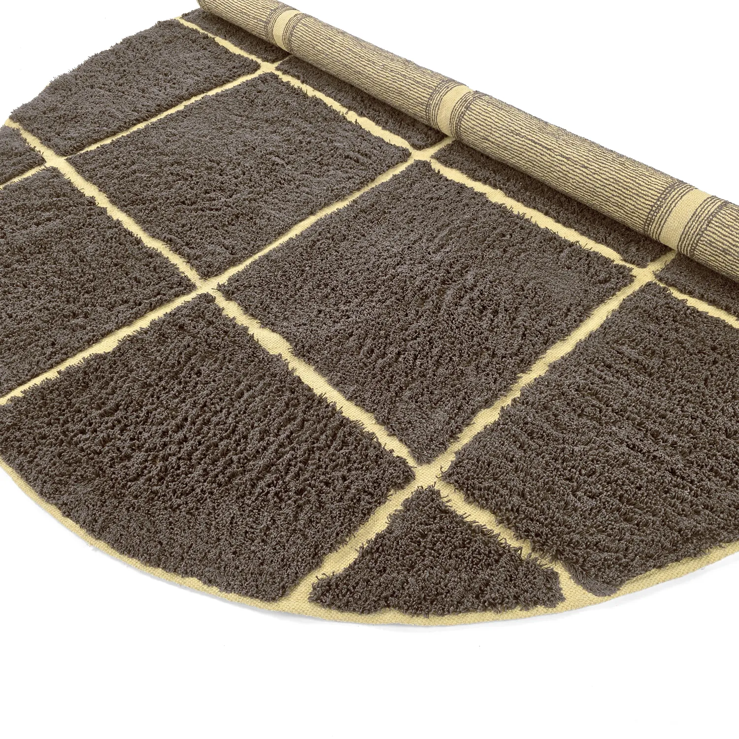 Tapete redondo - Bellevue Natural Cotton Shaggy (rjava/rumena)