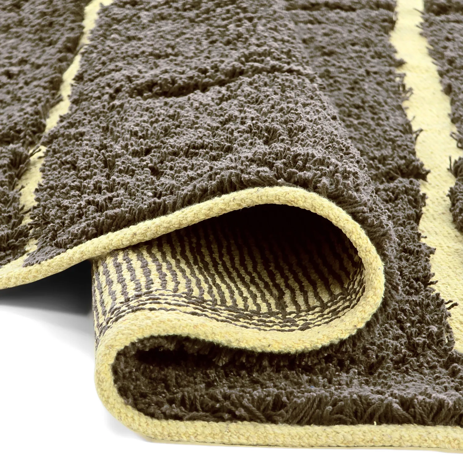 Tapete redondo - Bellevue Natural Cotton Shaggy (rjava/rumena)