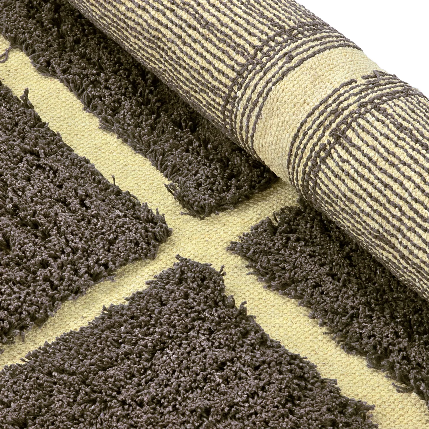 Tapete redondo - Bellevue Natural Cotton Shaggy (rjava/rumena)