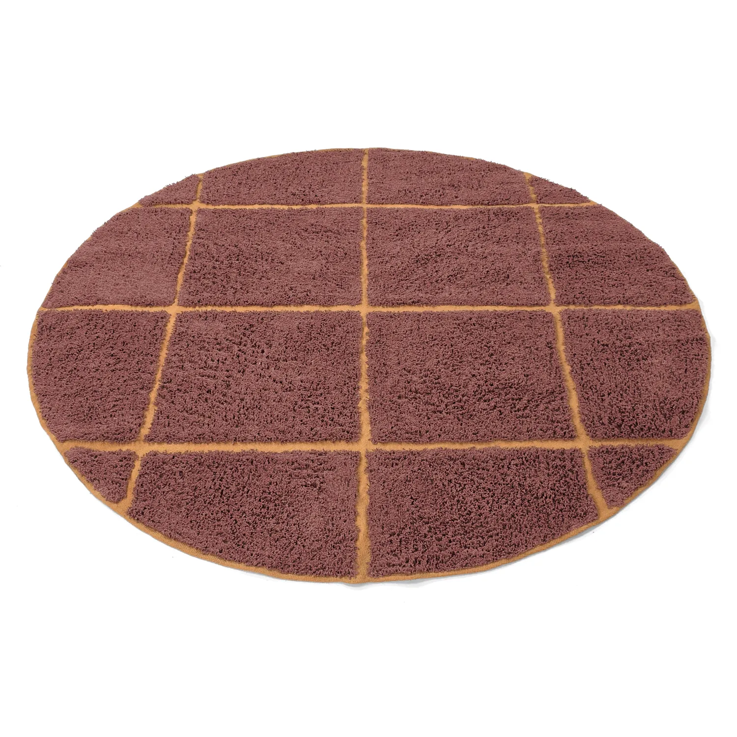 Tapete redondo - Bellevue Natural Cotton Shaggy (rdeča/oranžna)