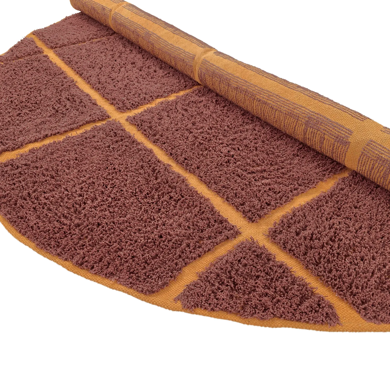 Tapete redondo - Bellevue Natural Cotton Shaggy (rdeča/oranžna)