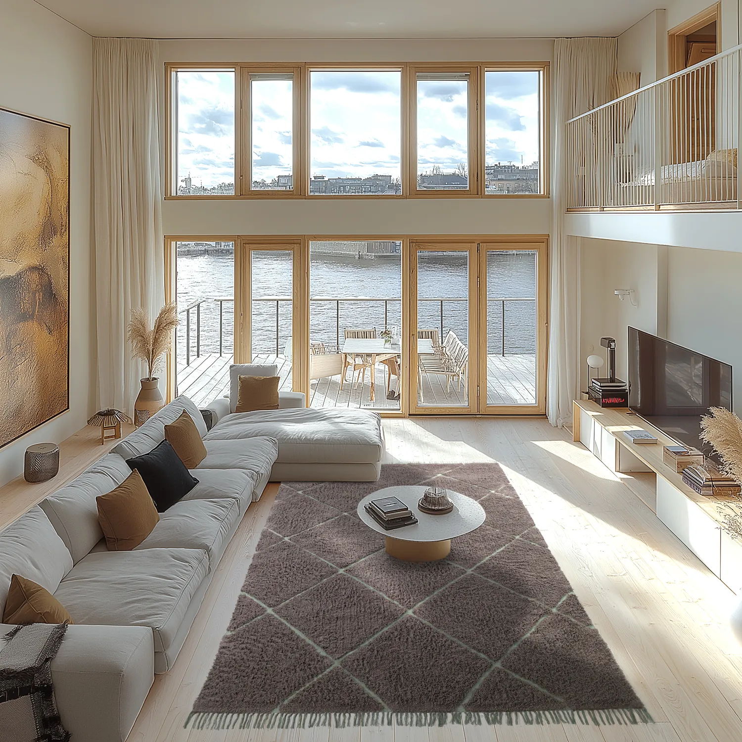 Tapetes felpudos - Bellevue Natural Cotton Shaggy (taupe/zelena)