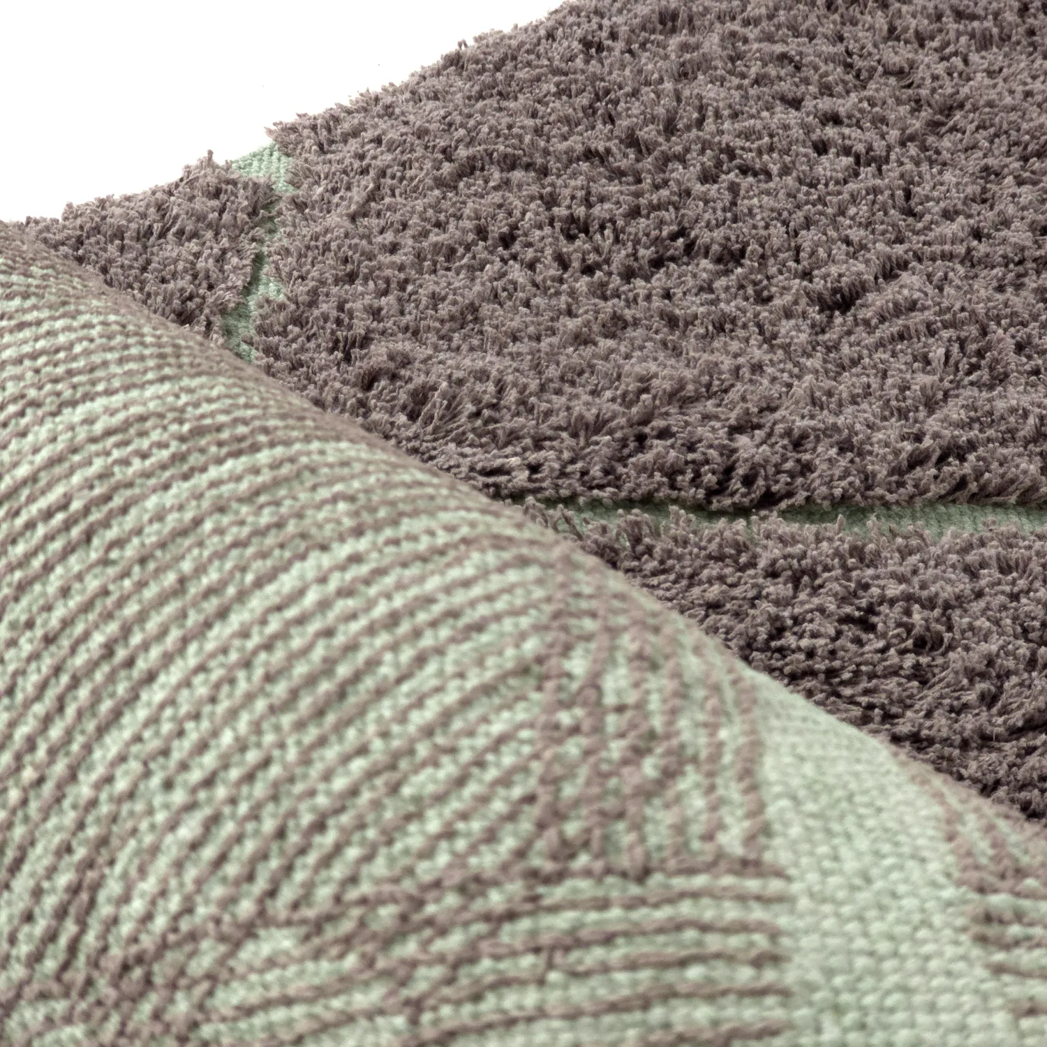 Tapetes felpudos - Bellevue Natural Cotton Shaggy (taupe/zelena)