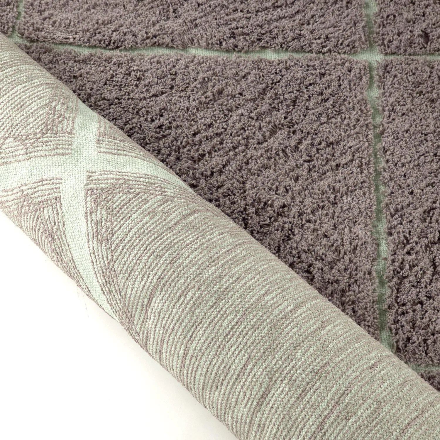 Tapetes felpudos - Bellevue Natural Cotton Shaggy (taupe/zelena)