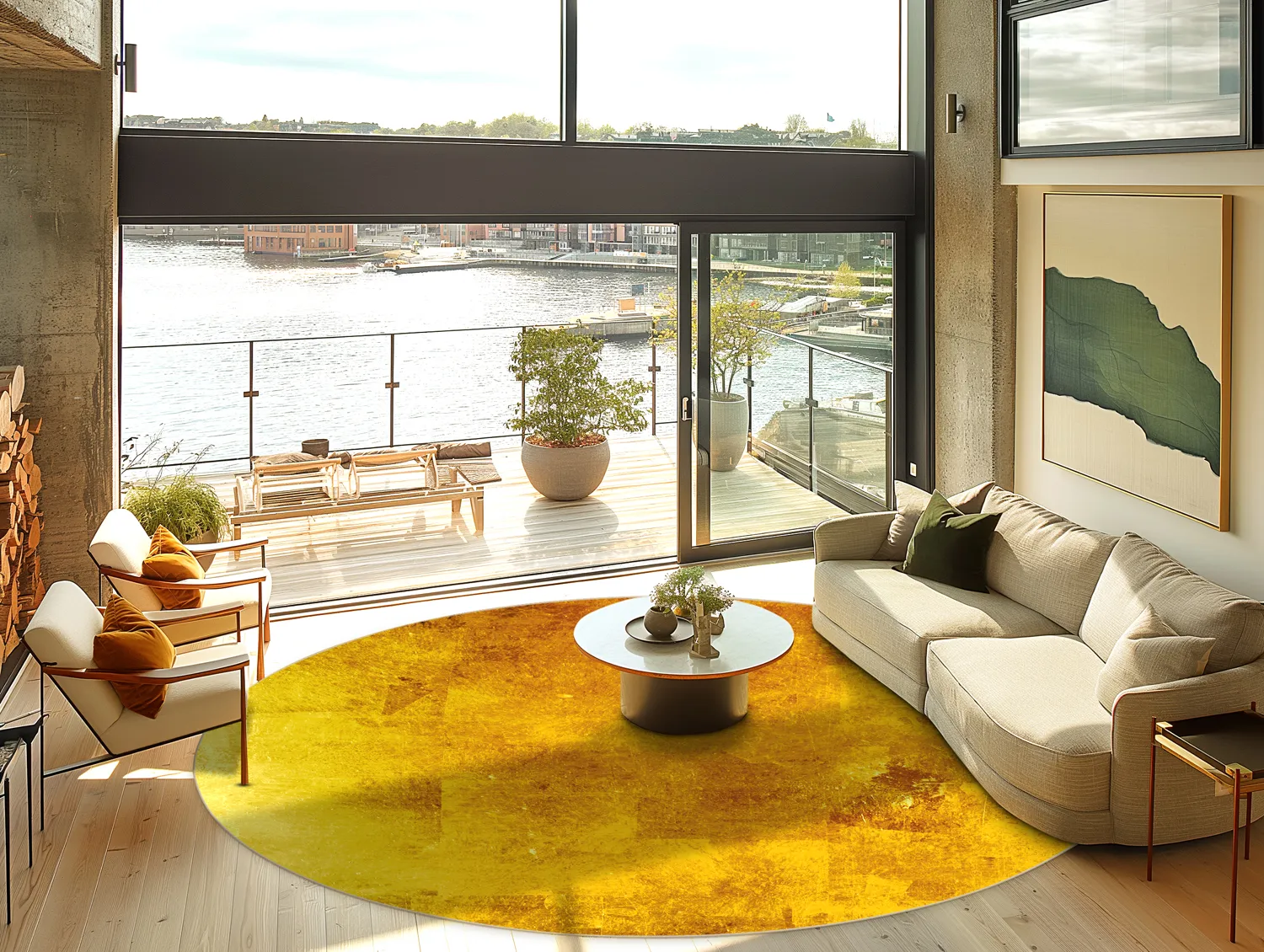 Tapete redondo - Benali (dourado)