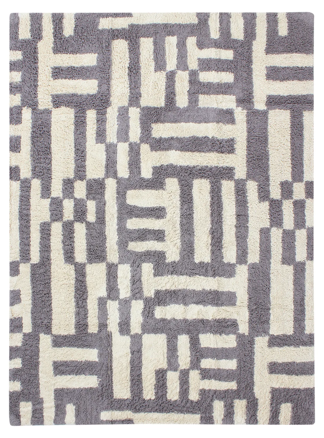 Tapetes felpudos - Bergamo Natural Cotton Shaggy (cinza/branco)