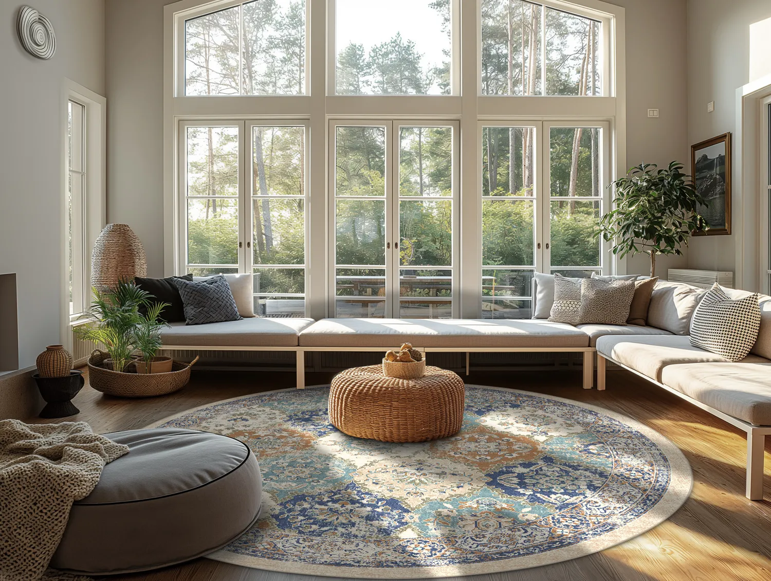 Tapete redondo - Bohemia (azul/multicolorido)