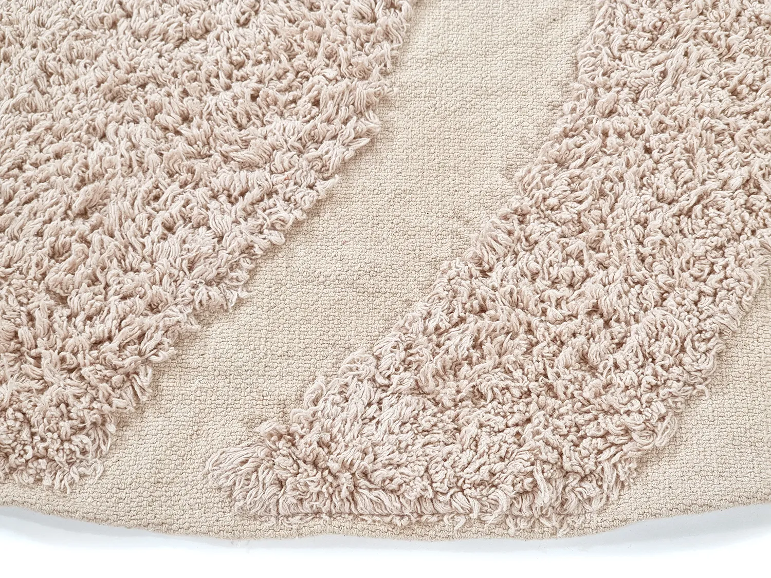 Tapete redondo - Bonnie Natural Cotton Shaggy (bege)