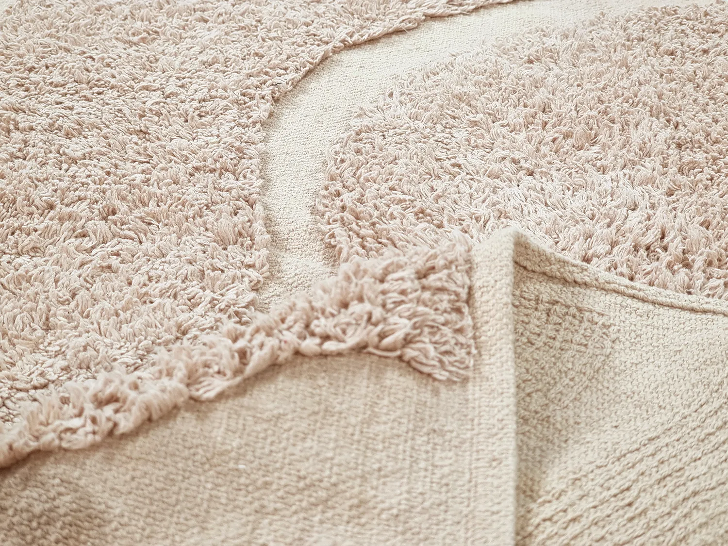 Tapete redondo - Bonnie Natural Cotton Shaggy (bege)