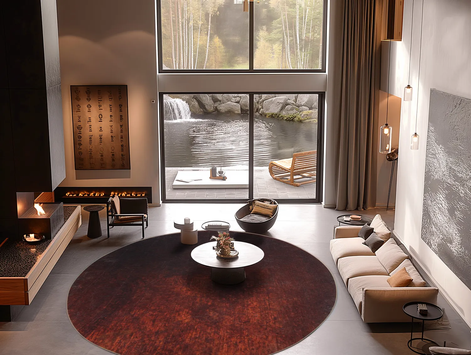 Tapete redondo - Bovera (vermelho)