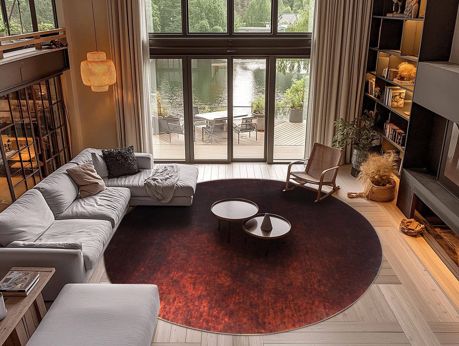 Tapete redondo - Bovera (vermelho)