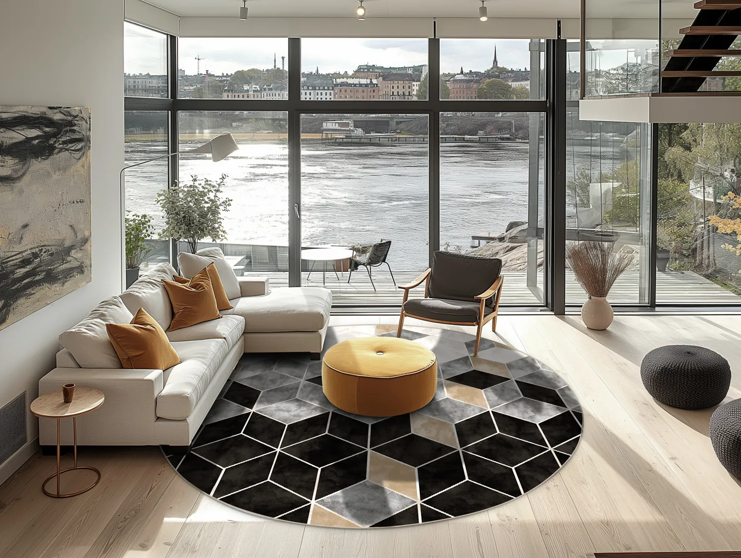 Tapete redondo - Brigooda (cinza)