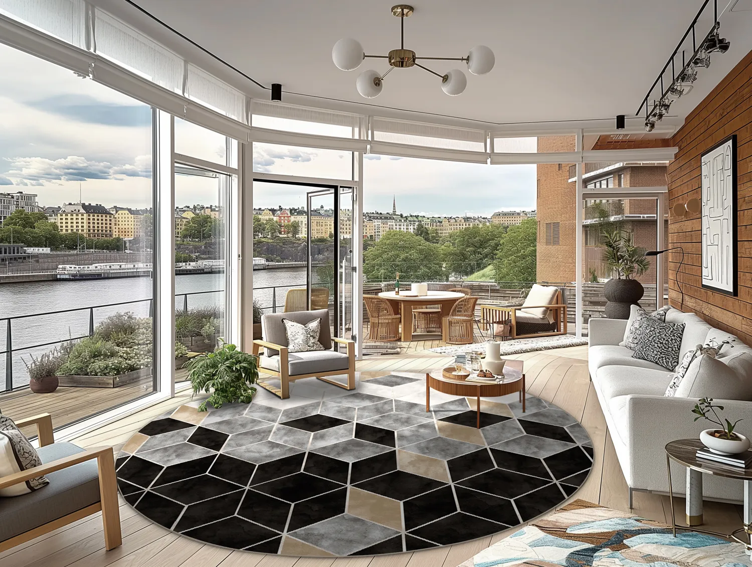 Tapete redondo - Brigooda (cinza)