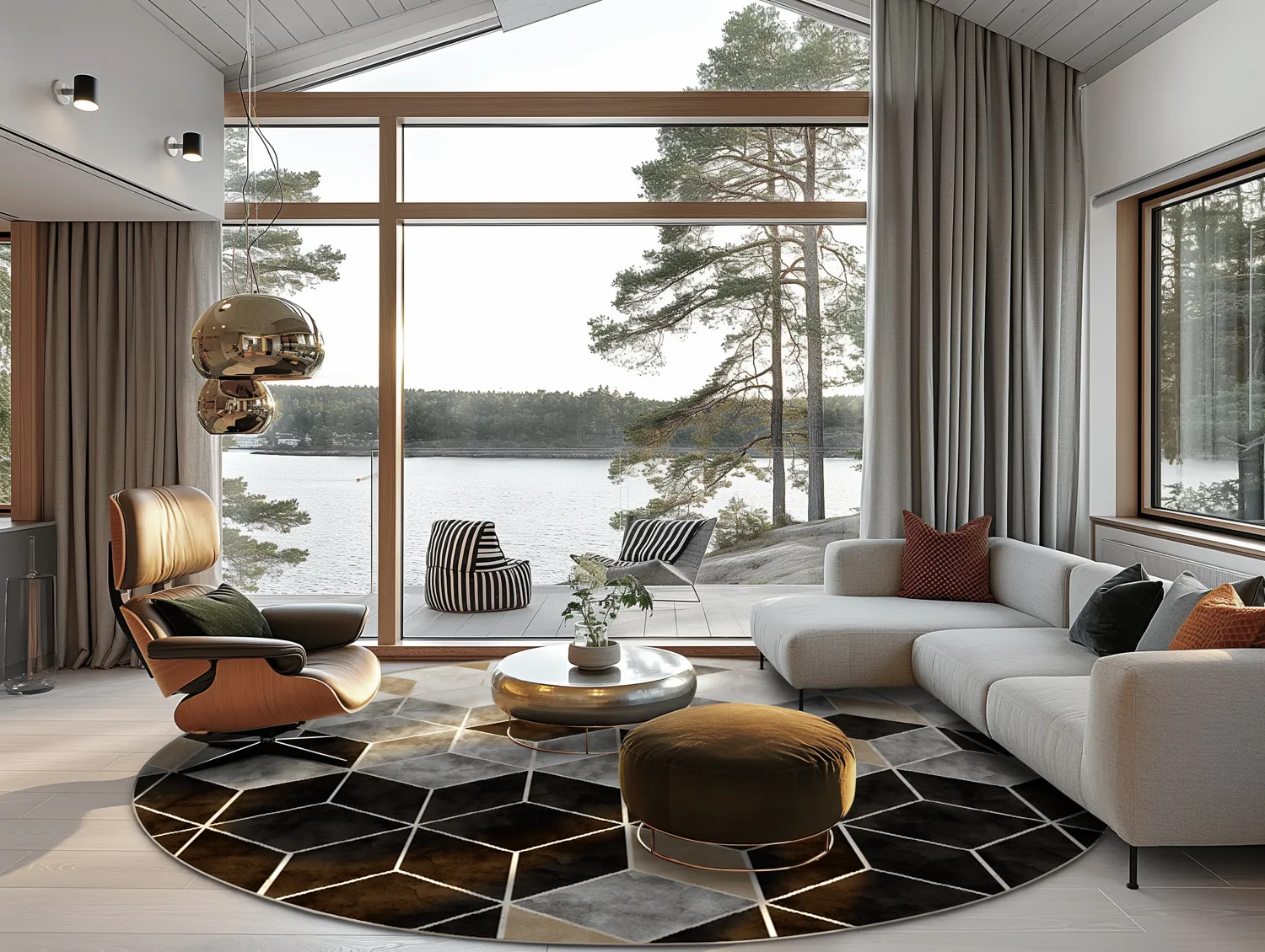 Tapete redondo - Brigooda (cinza)