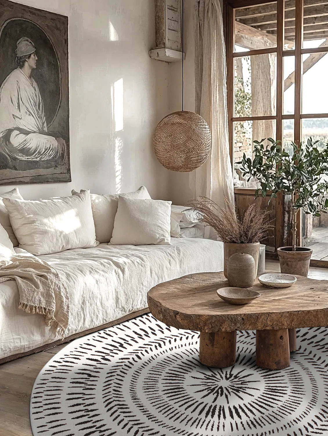 Tapete redondo - Brussels Night (cinza)