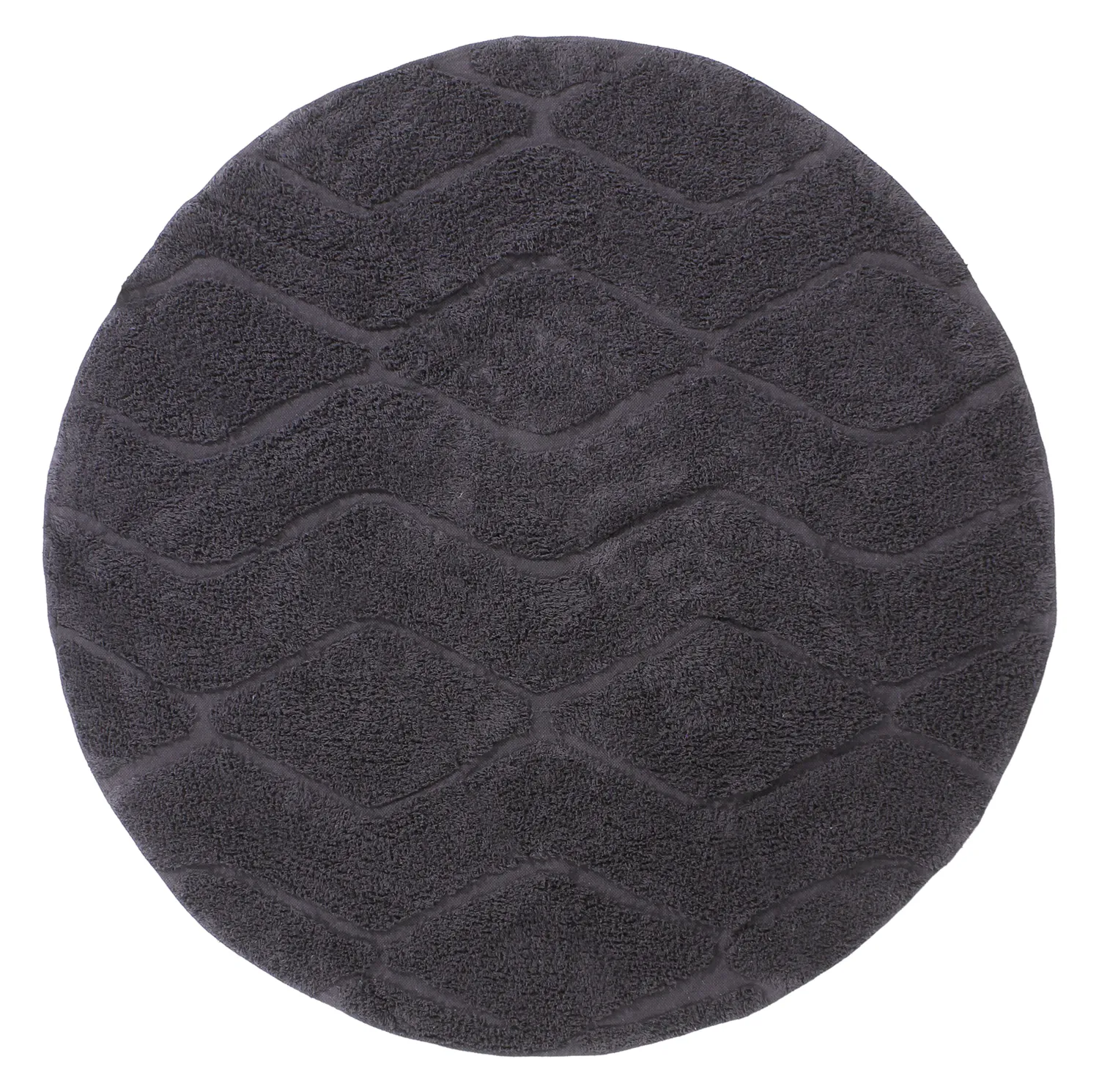 Tapete redondo - Brynn Natural Cotton Shaggy (preto)