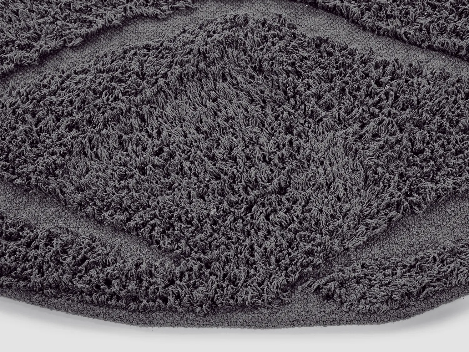 Tapete redondo - Brynn Natural Cotton Shaggy (preto)