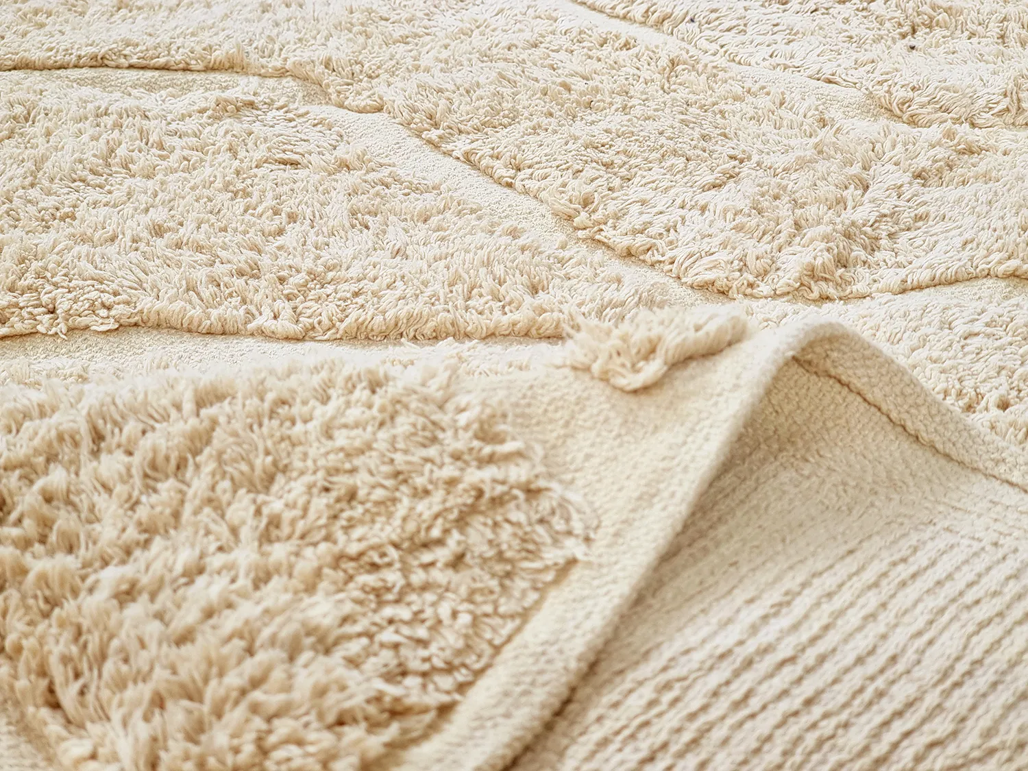 Tapete redondo - Brynn Natural Cotton Shaggy (bege)