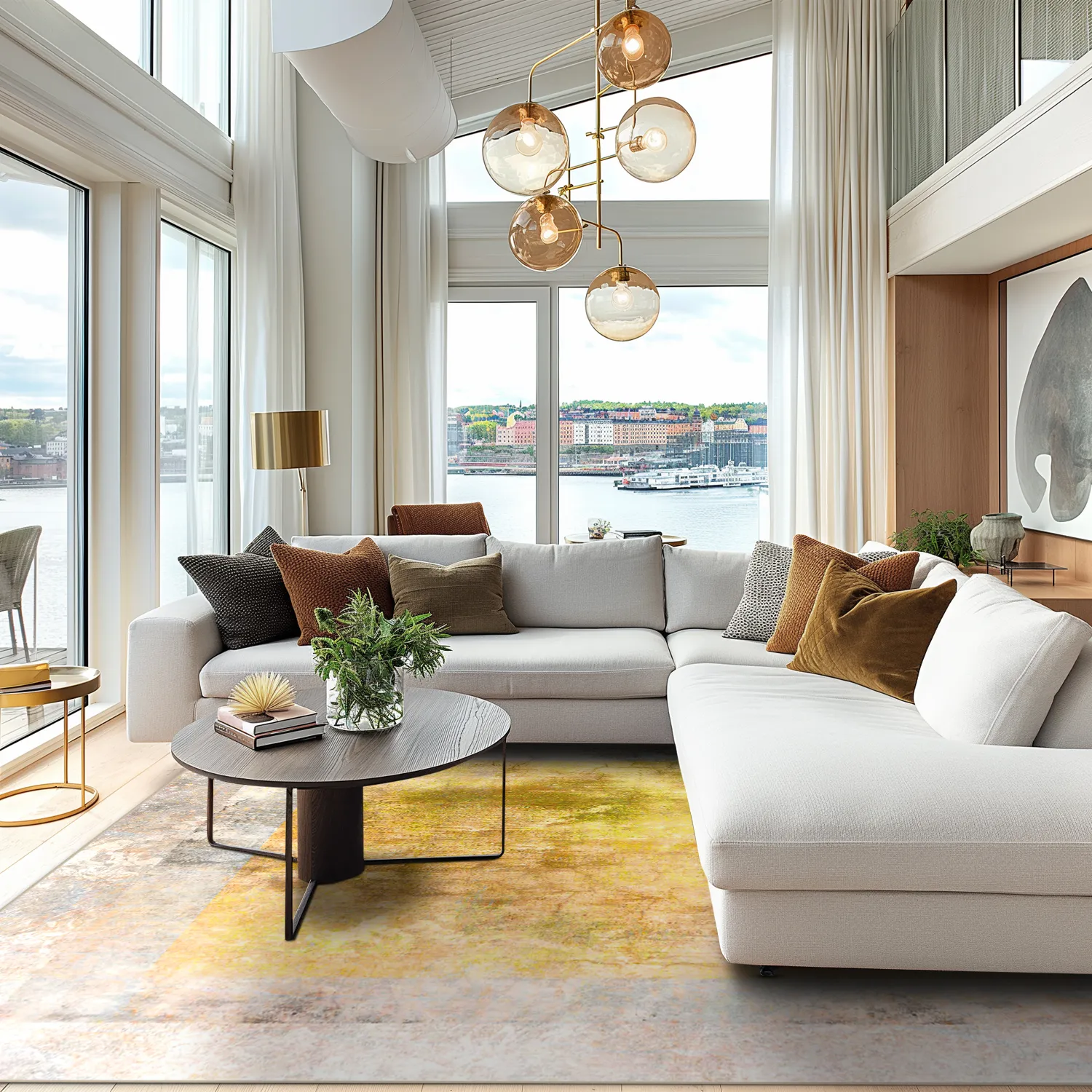 Tapete Wilton - Budoni (cinza/bege/amarelo)