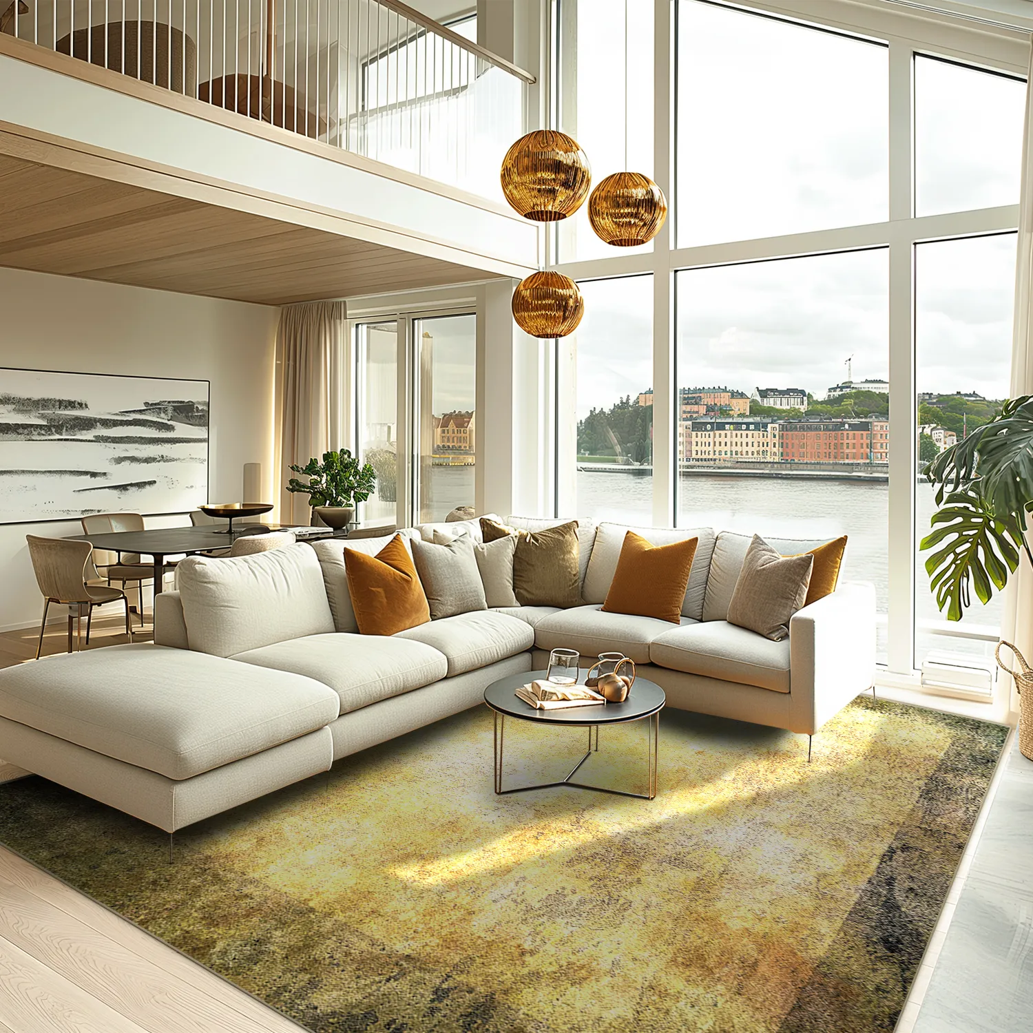 Tapete Wilton - Campana (bege/amarelo)