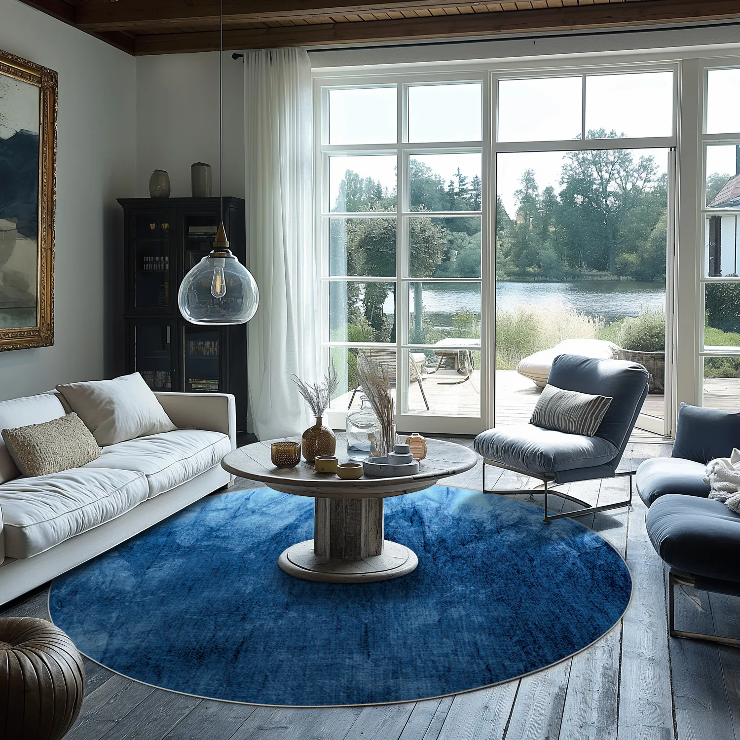 Tapete redondo - Cargese (azul)