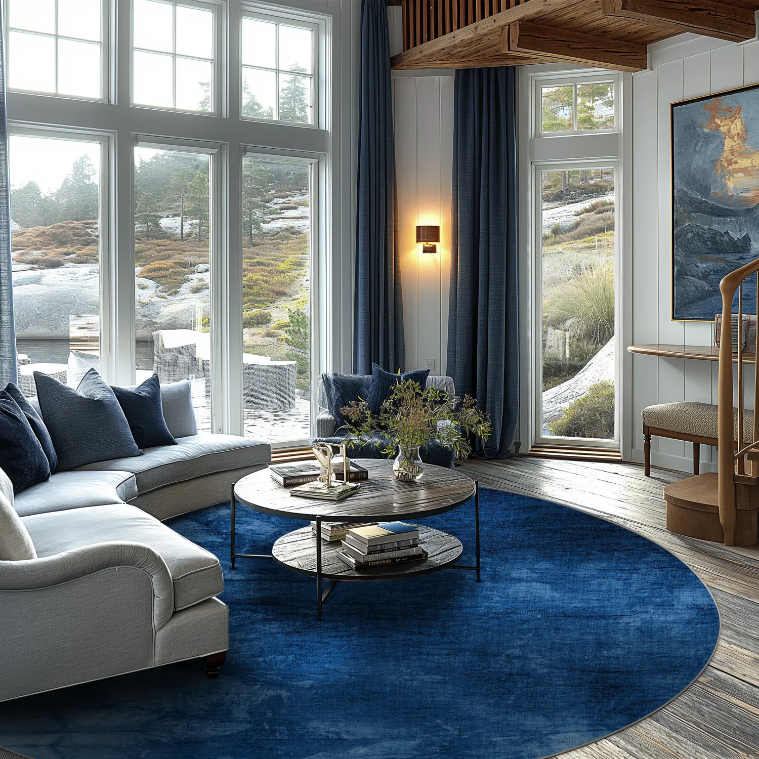 Tapete redondo - Cargese (azul)