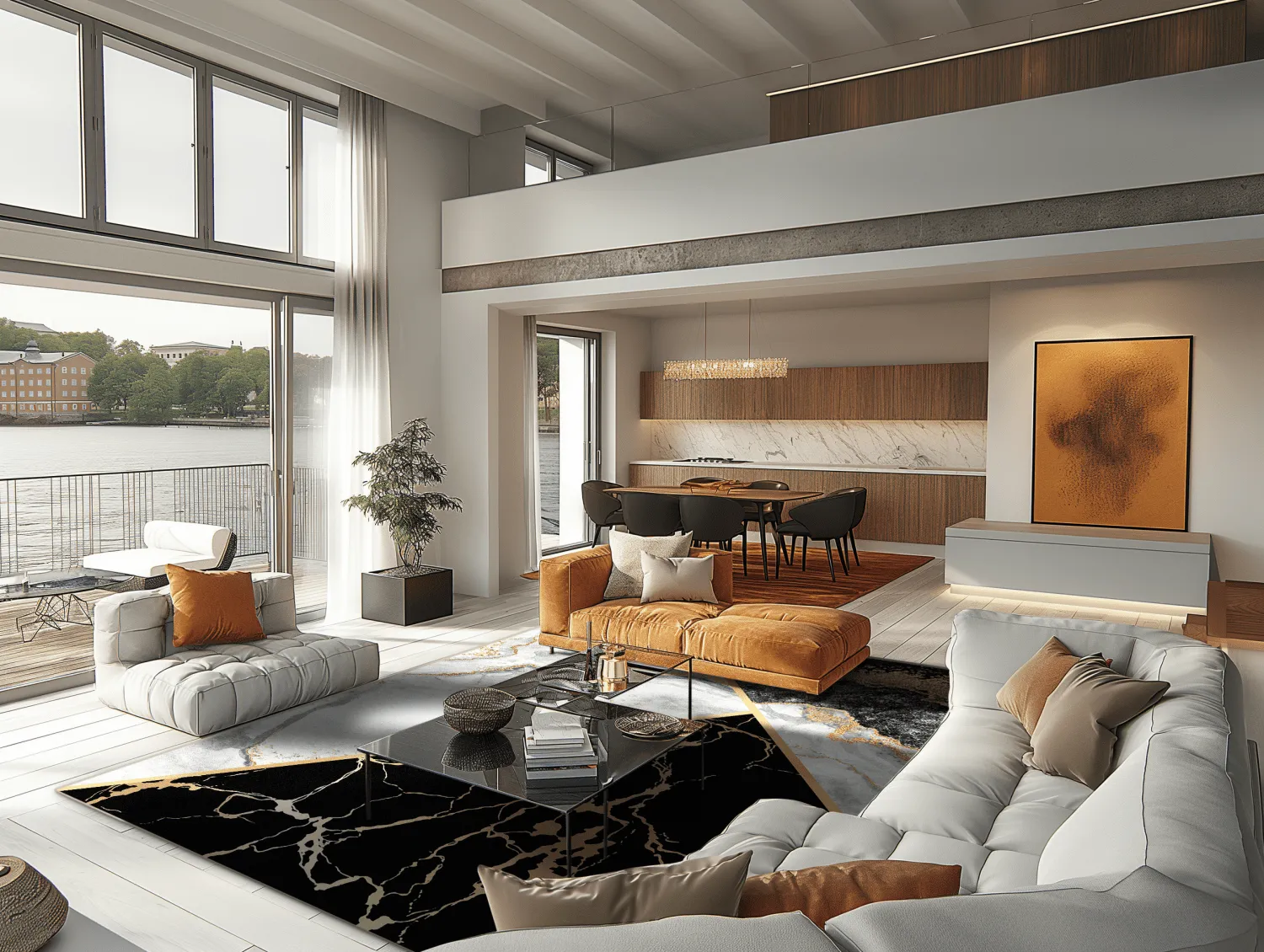 Tapete Wilton - Cassa (cinza/preto/dourado)