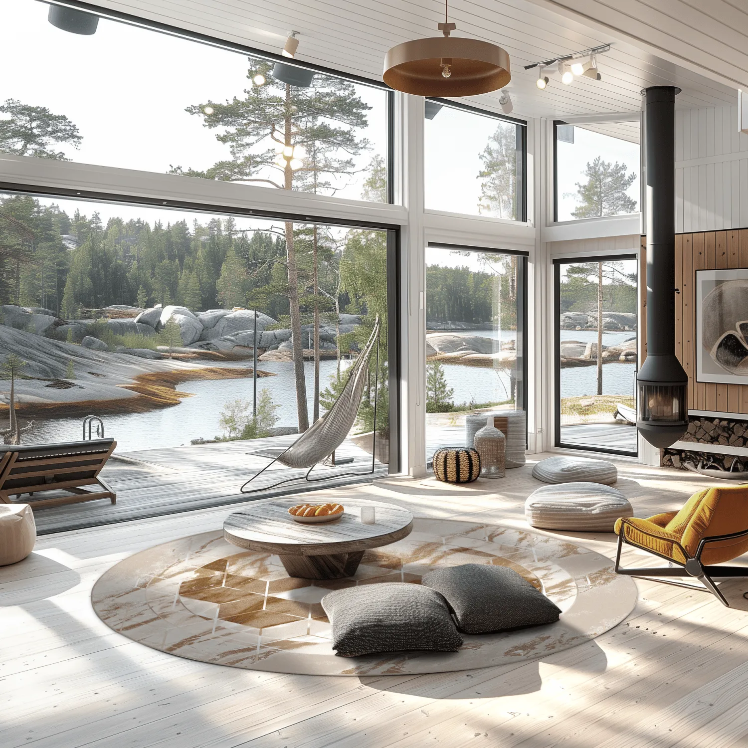 Tapete redondo - Castello (bege/branco)