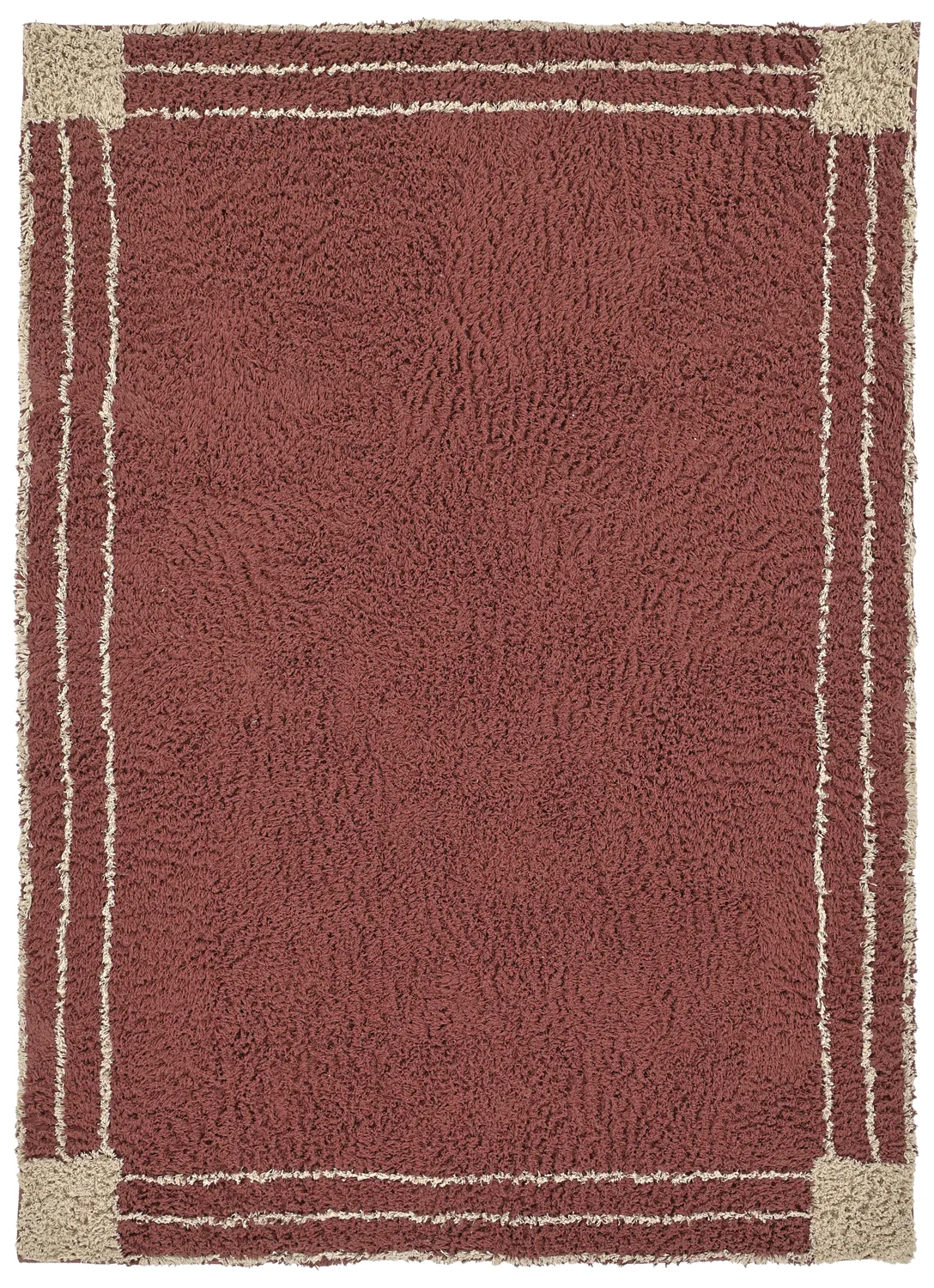 Tapetes felpudos - Cataya Natural Cotton Shaggy (marrom/bege)