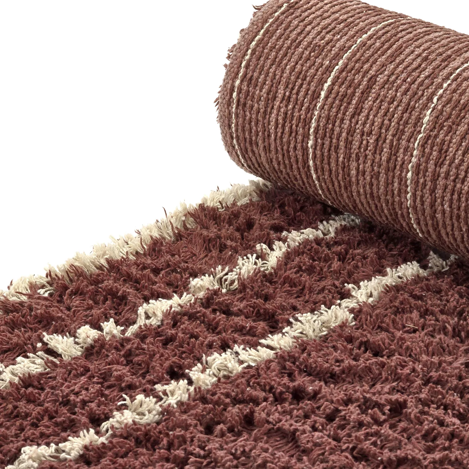 Tapetes felpudos - Cataya Natural Cotton Shaggy (marrom/bege)