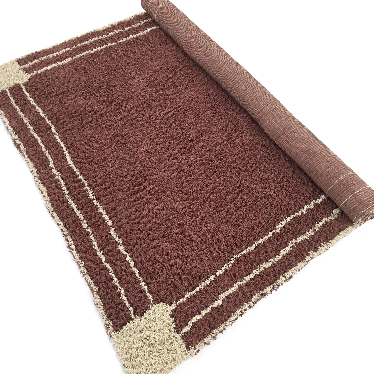 Tapetes felpudos - Cataya Natural Cotton Shaggy (marrom/bege)