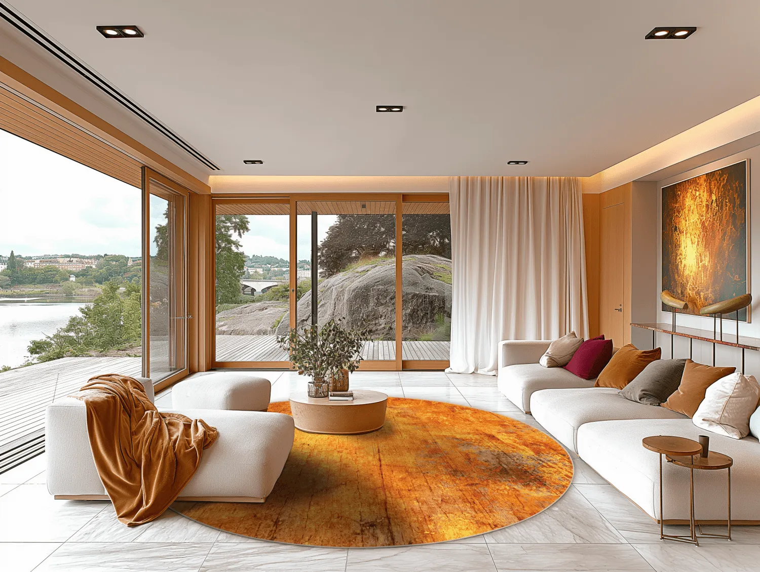 Tapete redondo - Cesano (laranja)